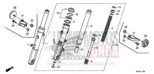 FOURCHETTE AVANT NSS125ADH de 2017